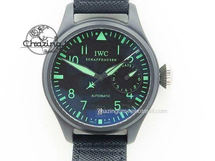 MIROTIME 0409 Pilot Chrono SS IW387809 ZF 1:1 Best Edition Silver Dial Blue Numbers On Blue Leather Strap A Lightweight 7263